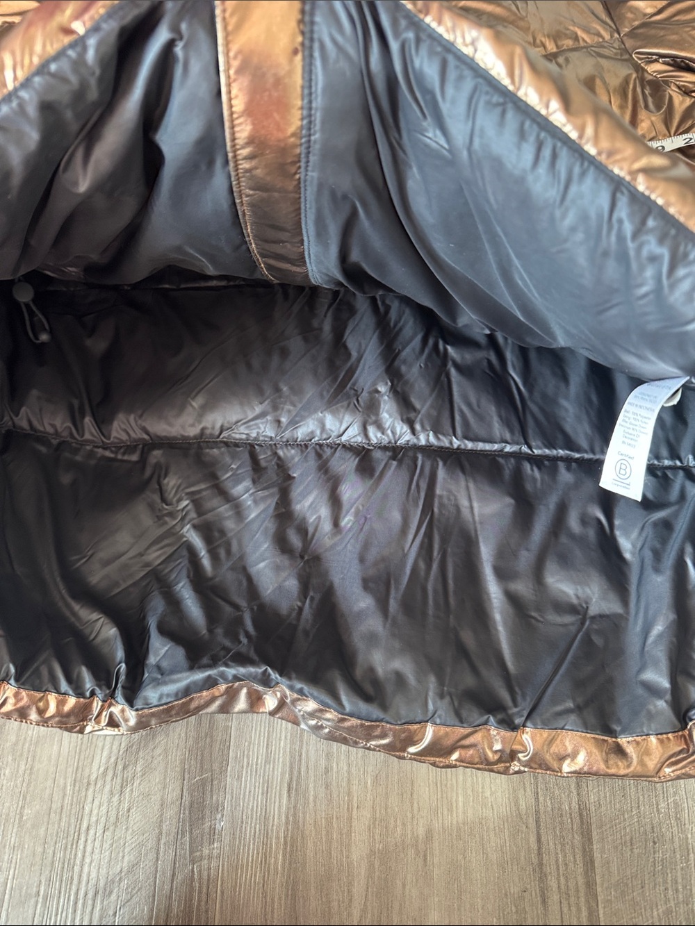 Athleta Lofty Metallic Down Puffer Jacket small women’s coat winter gold bronze - Picture 5 of 8